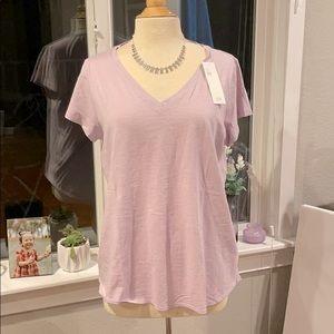 Eileen Fisher Lavender Cotton Jersey Top